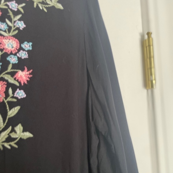 Arizona Jean Company Boho Floral Embroidery Babydoll Mini Dress Large - Picture 7 of 8